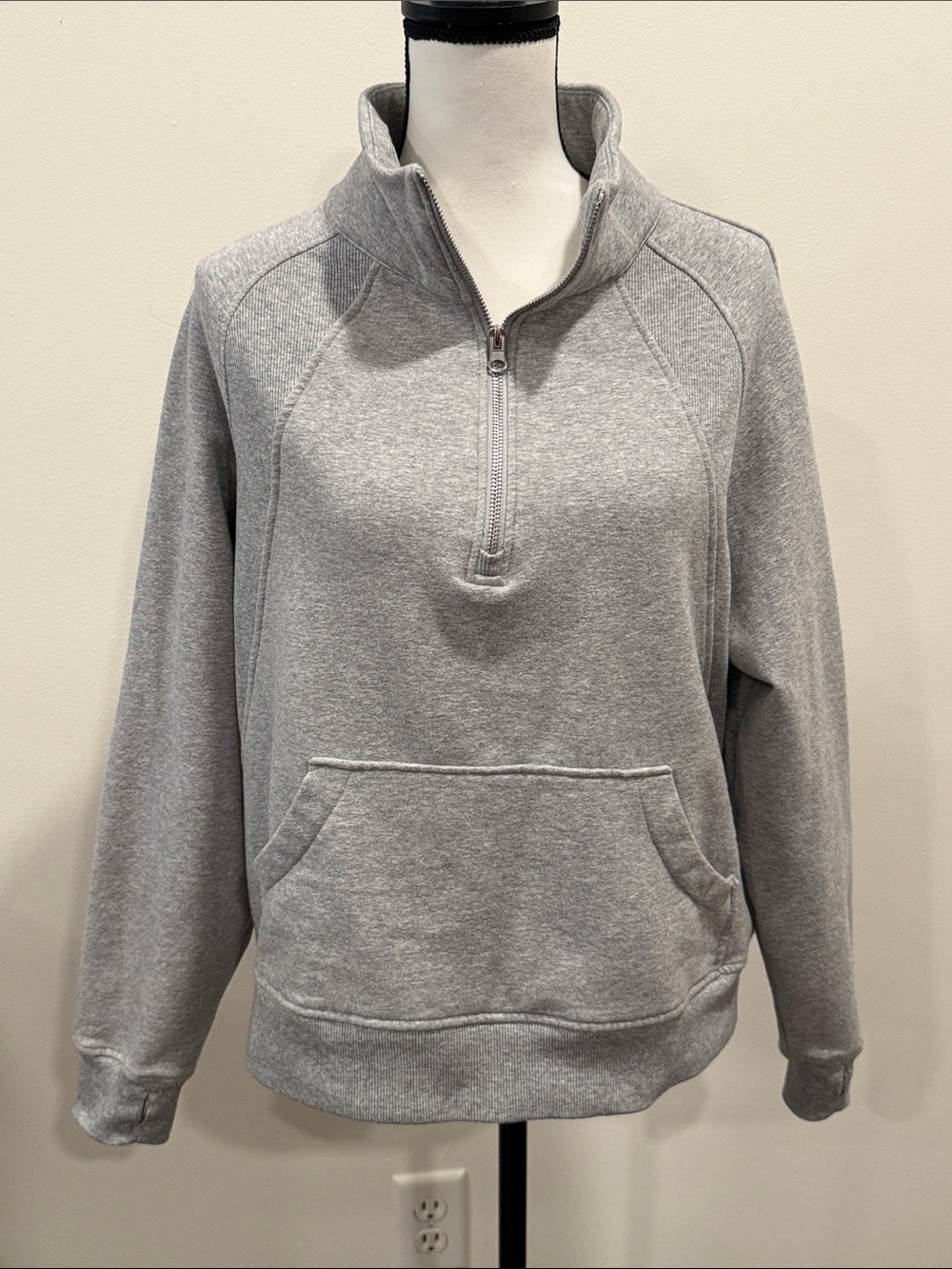 Berkley Jensen Half-Zip Pullover Sweatshirt Heather Gray Sz Med